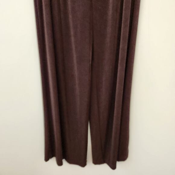 Chicos Travelers Pants Women 1S Chocolate Brown Slinky Knit Elastic Waist Dressy - Picture 3 of 16